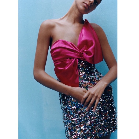 🆕 River Island Red Oversized Bow Crop Top - Picture 10 of 12